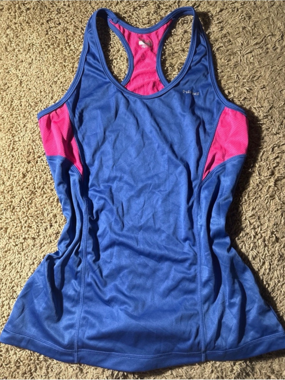 Hind Blue Tank Top with Pink Mesh Accents